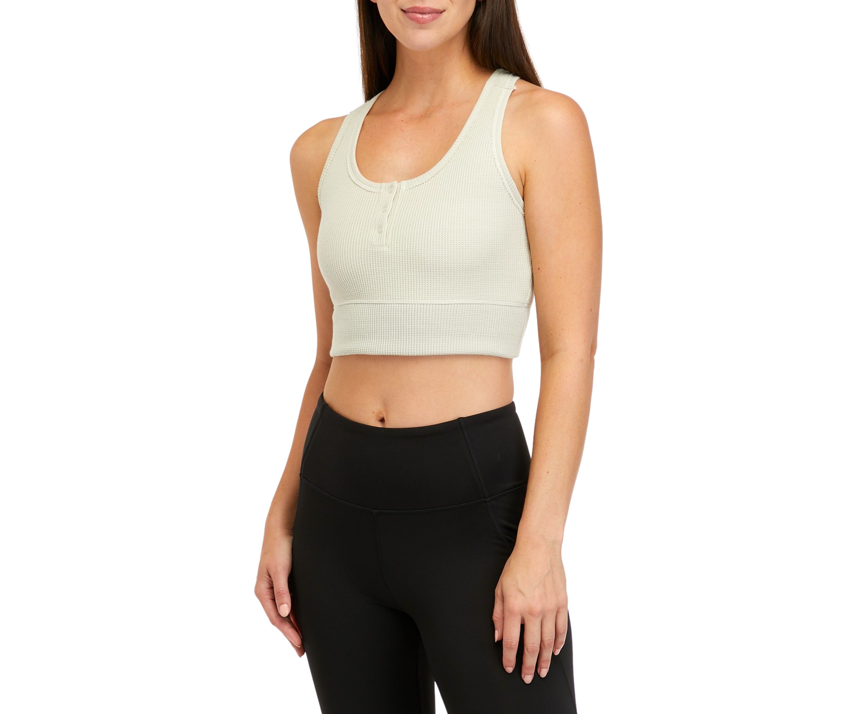 Waffle Henley Bra Tank Top