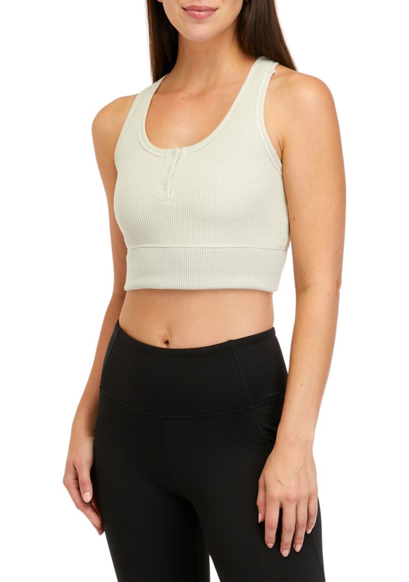 Waffle Henley Bra Tank Top