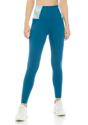 Zelos Fleece Lined Blue 7/8ths Activewear Leggings Women's 1X With