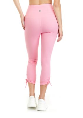 Bdfzl Women Pants Clearance Women'S High Waist Yoga Workout Capris Leggings  Side Pockets Pants Cropped Trousers Pink Xl