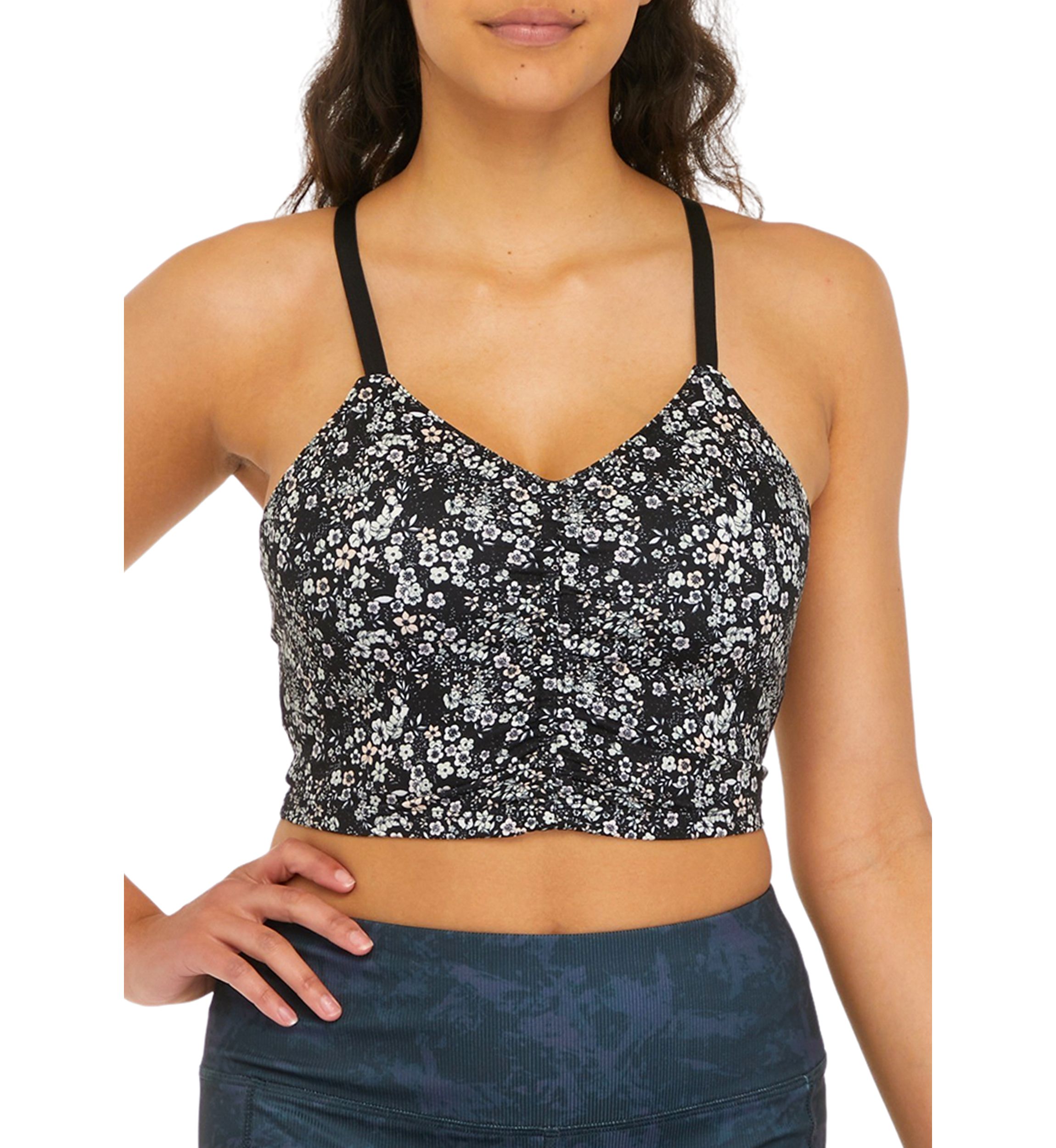 Ruched Front Longline Sports Bra 