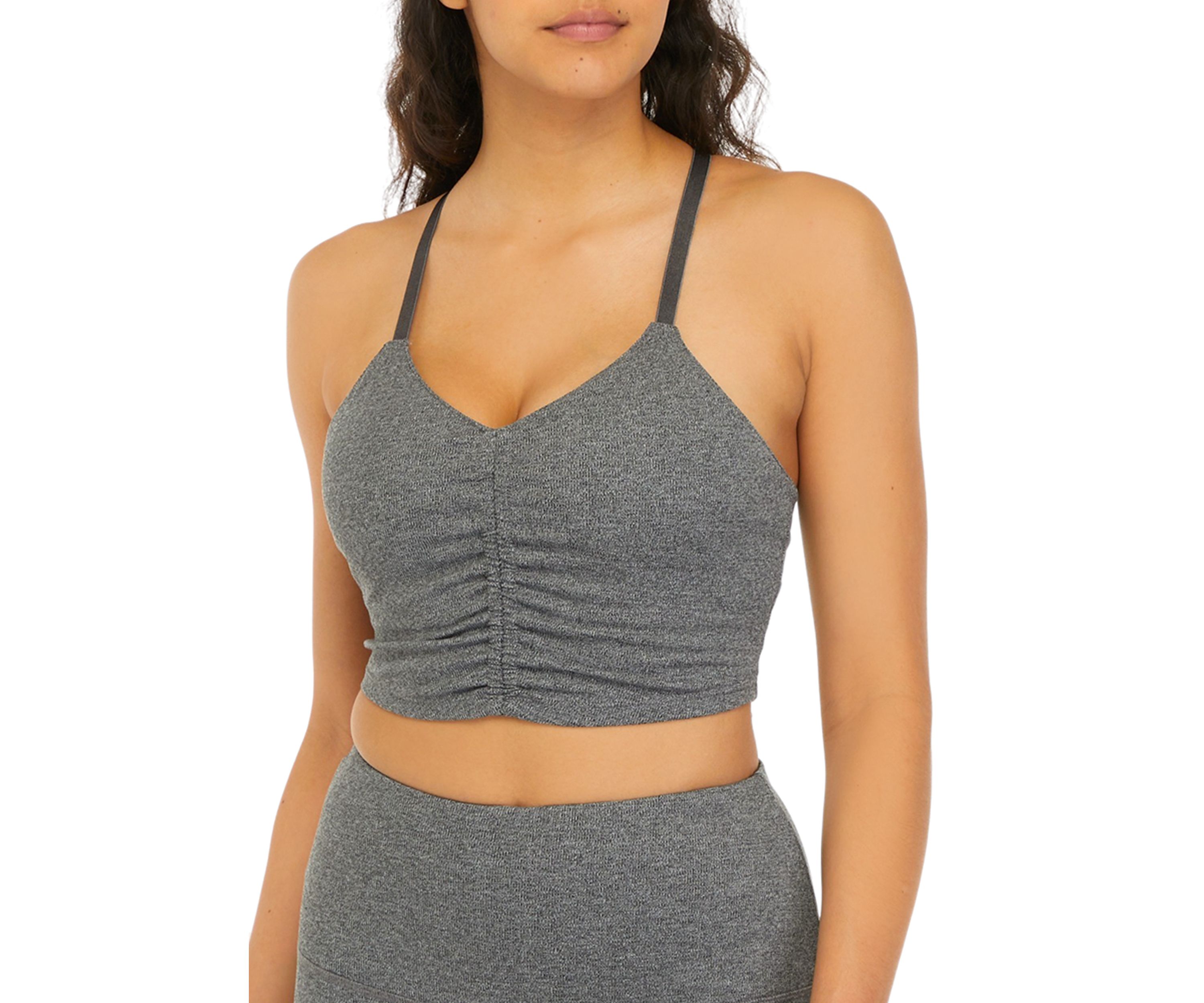 Ruched Front Longline Sports Bra