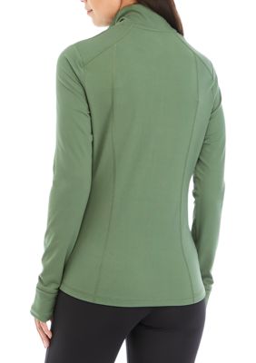 Zelos womens small long sleeve gray With Thumb Holes 1/4 zip