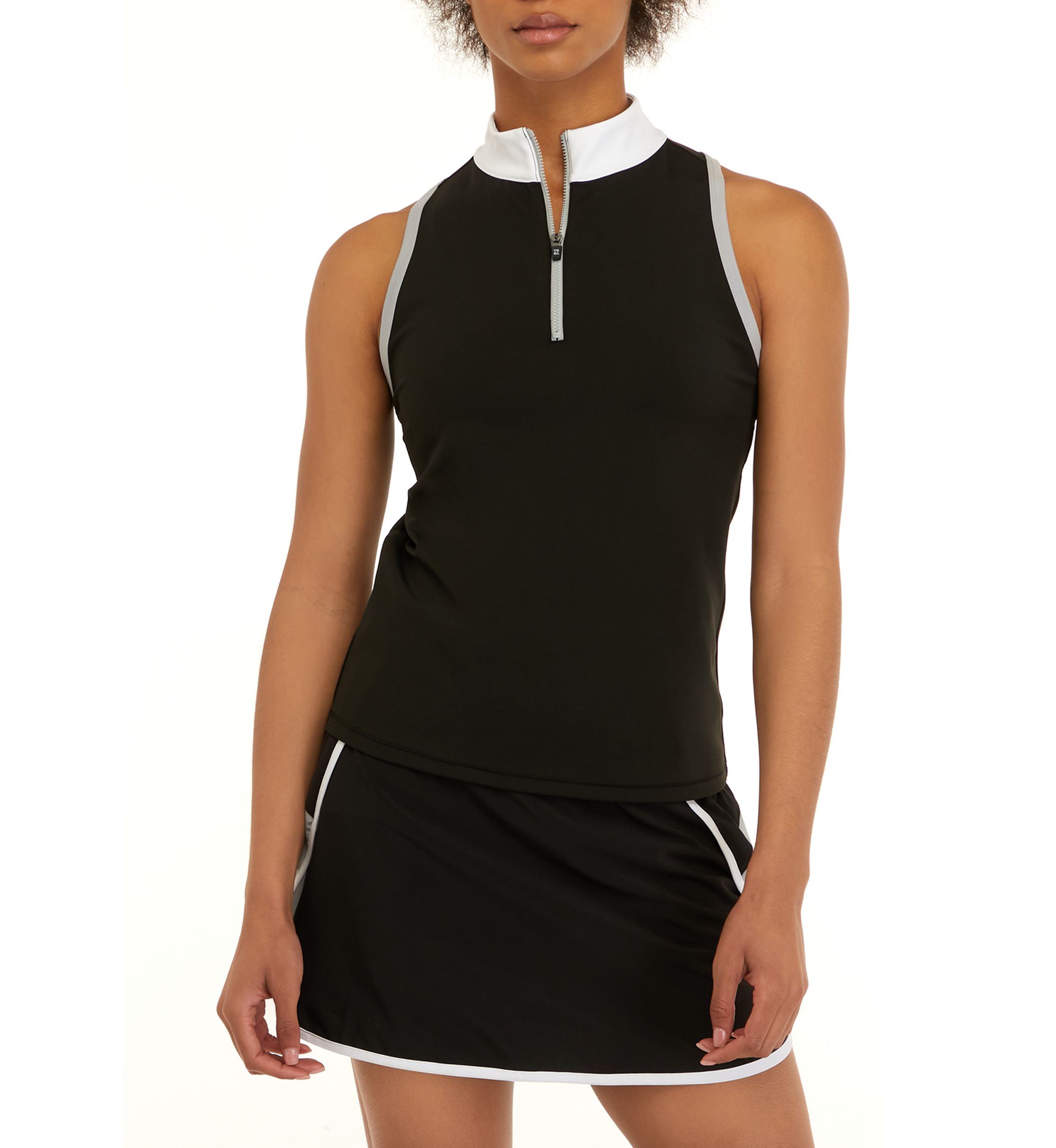 Sleeveless Mock Neck Bra Tank Top