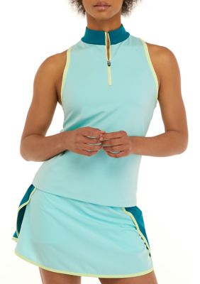 ZELOS Sleeveless Color Block Tennis Dress