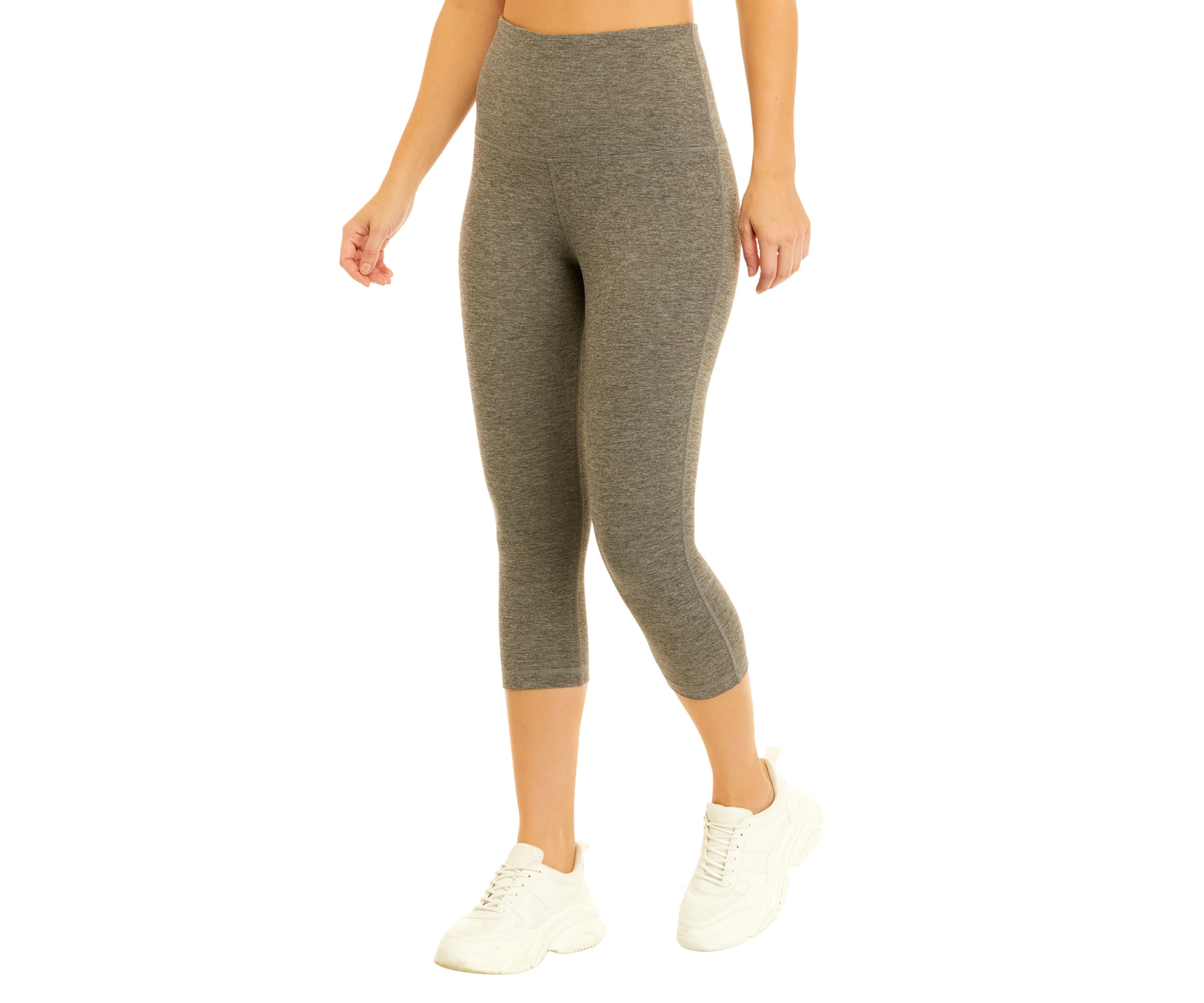 Womens Medium Impact High Waist Heather Capris