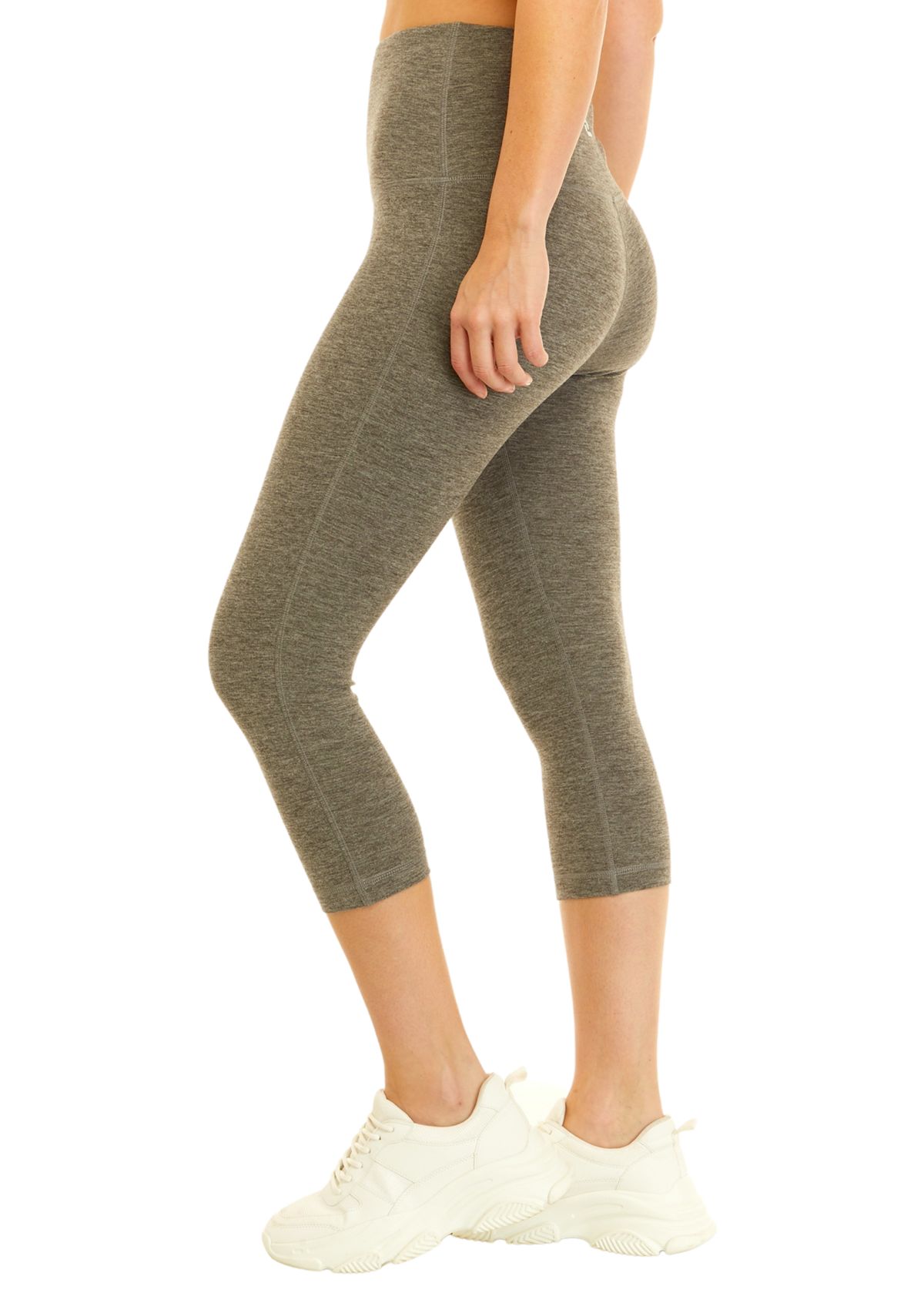 Womens Medium Impact High Waist Heather Capris