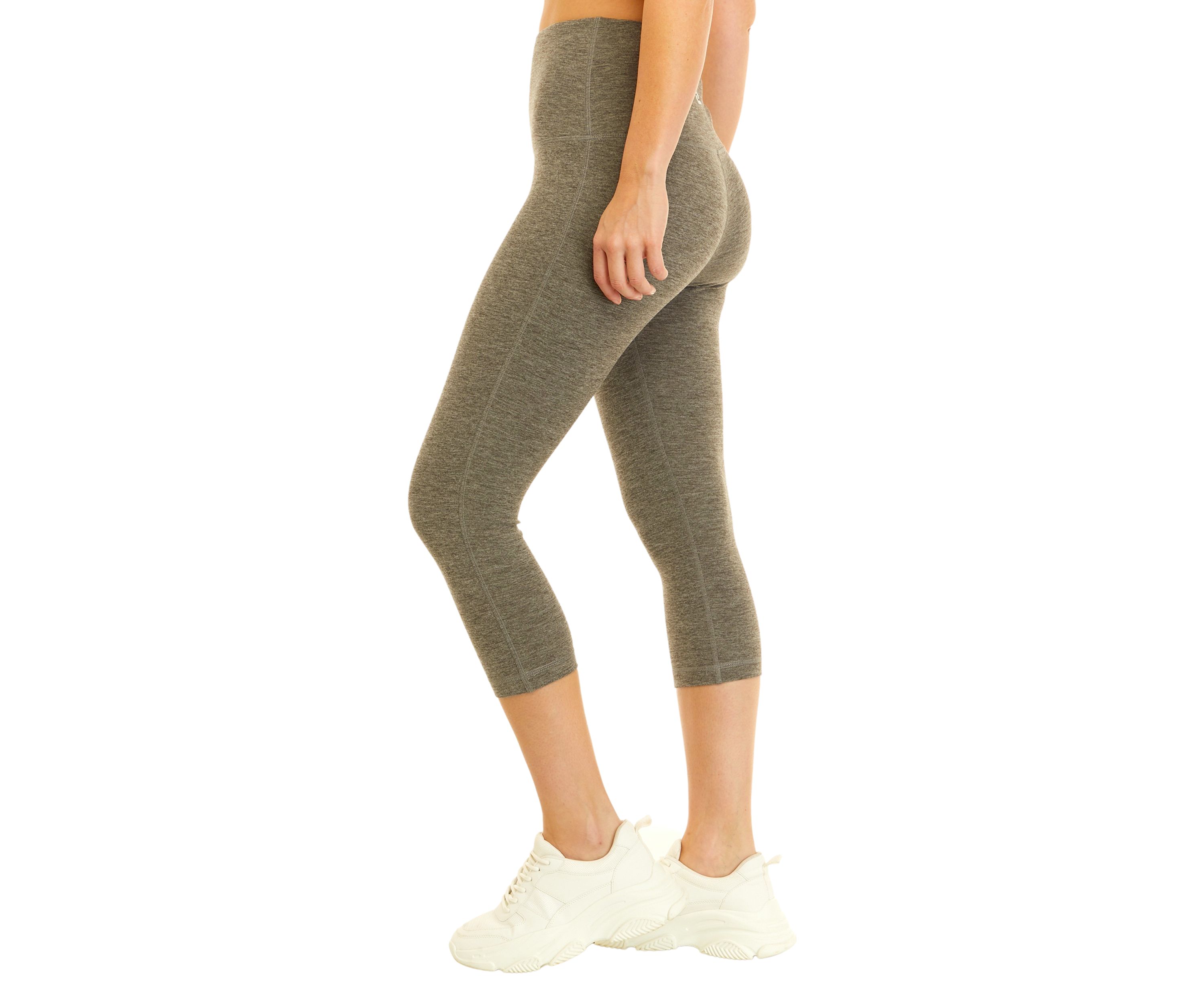 Womens Medium Impact High Waist Heather Capris