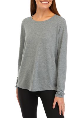 ZELOS Women's Plum Long Sleeve Sweatshirt Round Neck Plus Size Xl