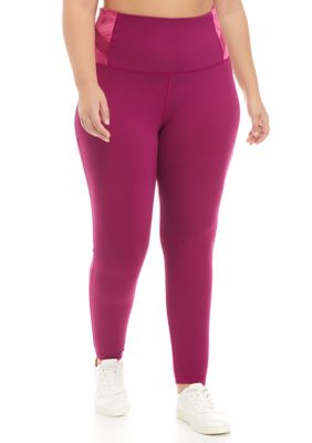 Zelos Solid Pink Leggings Size 1X (Plus) - 57% off