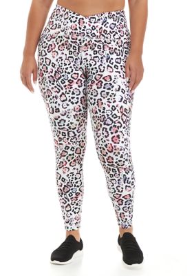 ZELOS Plus Size High Rise Crossover Printed Leggings | belk