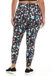 Plus Size High Rise Crossover Printed Leggings