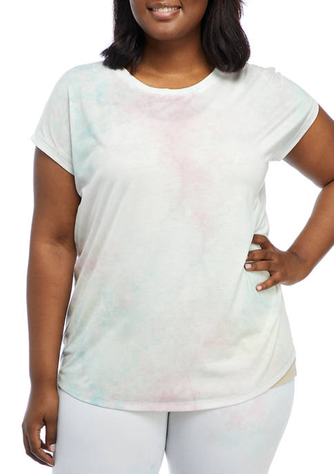 Plus Size Oversized Dolman Sleeve Printed T-Shirt