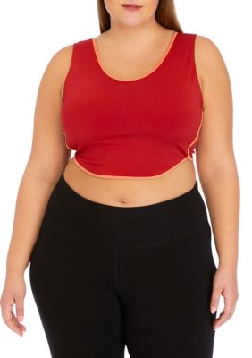 ESRA Sports Bra Bustier Tank Top Fitness Sports Bra Plus Size in Many  Colours, red : : Fashion