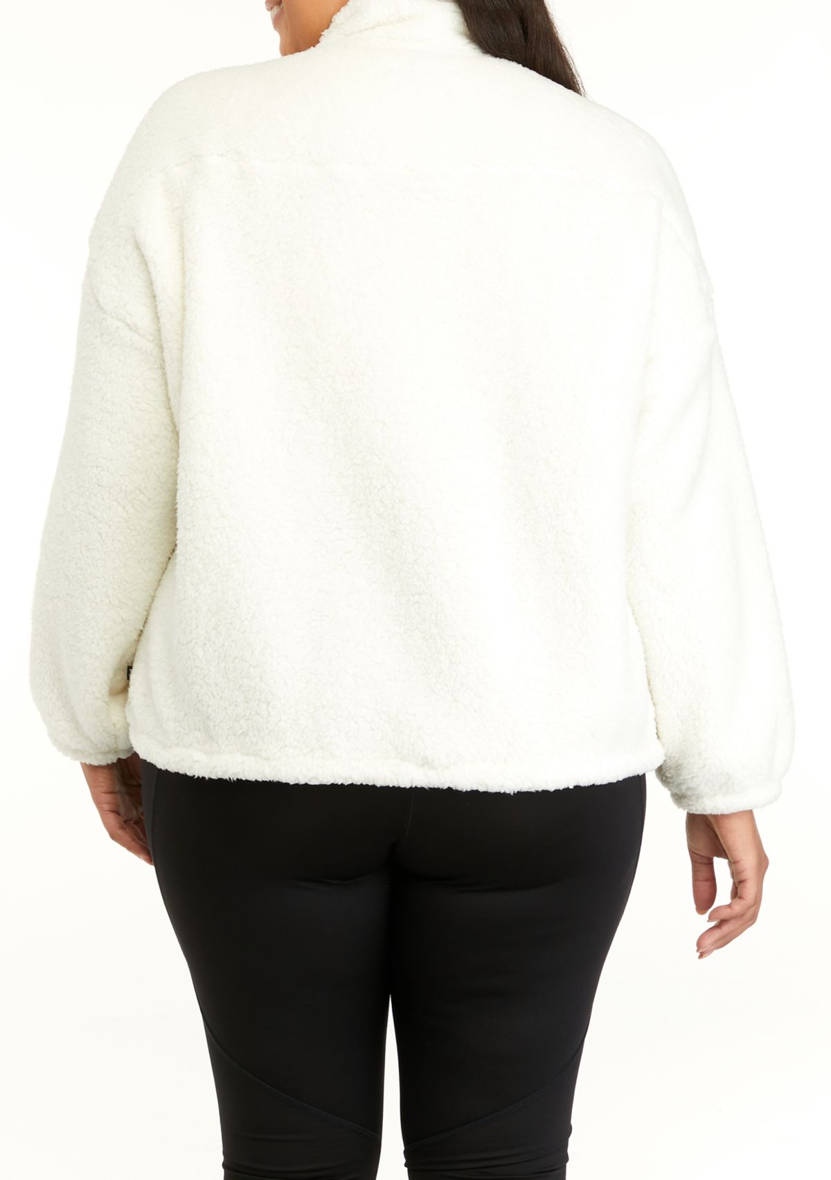 Plus Size Sherpa Full Zip Jacket
