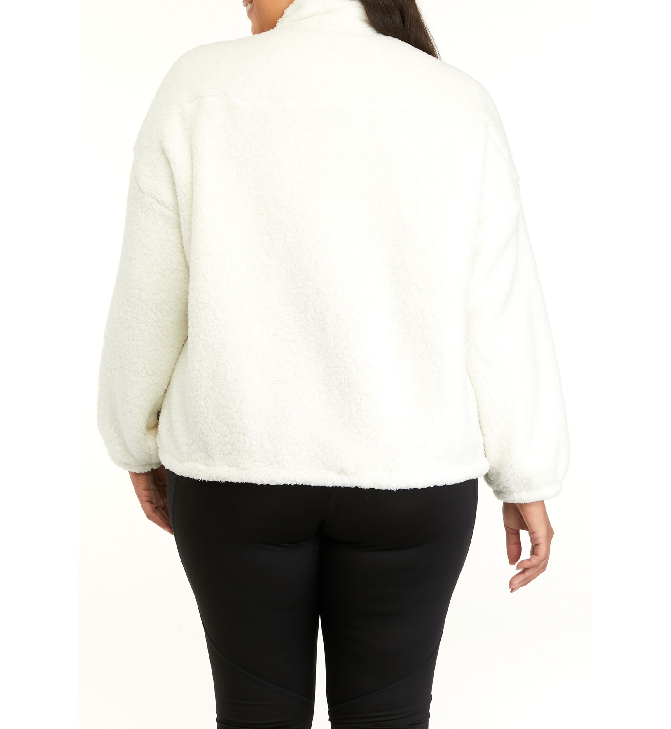 Plus Size Sherpa Full Zip Jacket