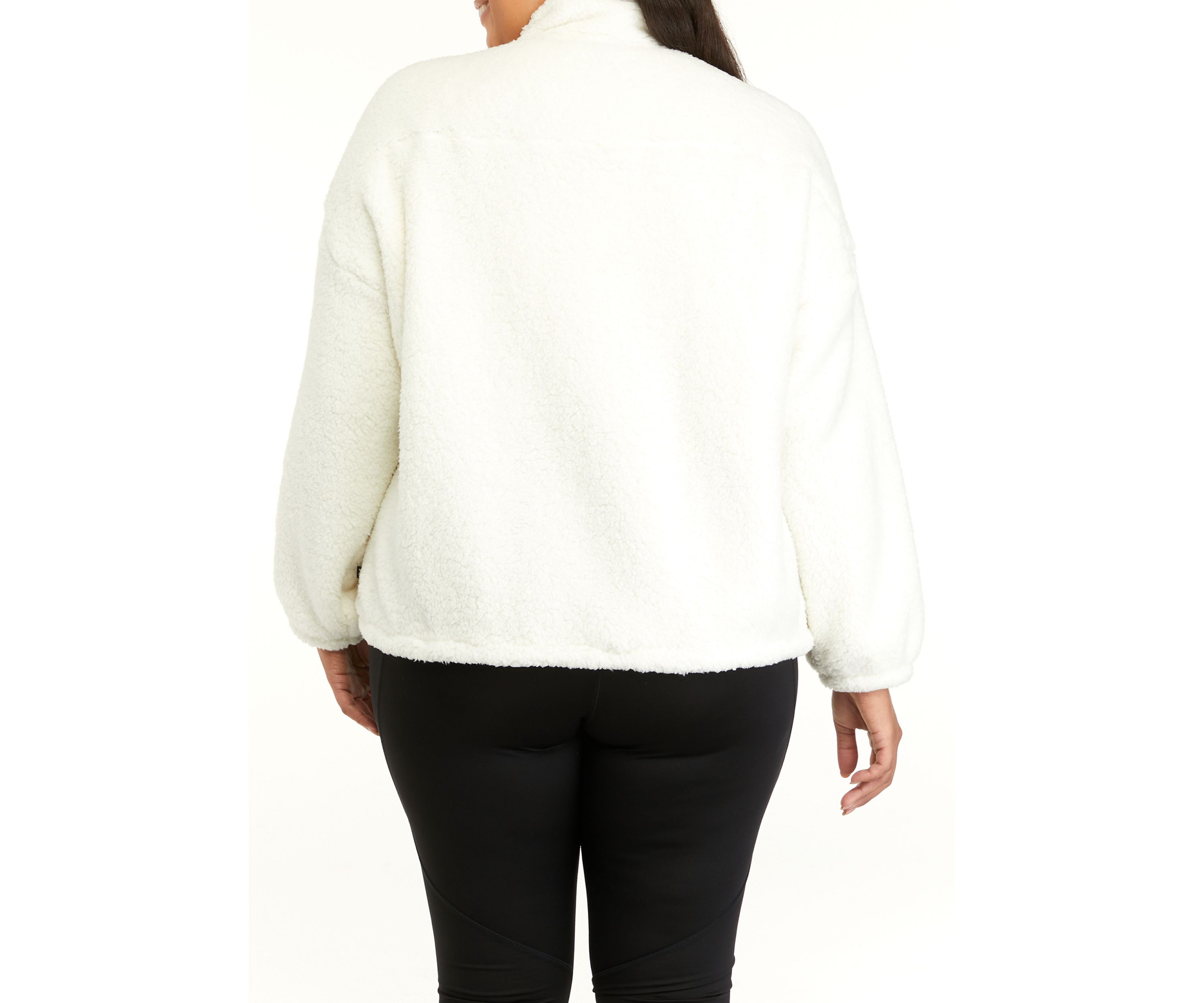 Plus Size Sherpa Full Zip Jacket