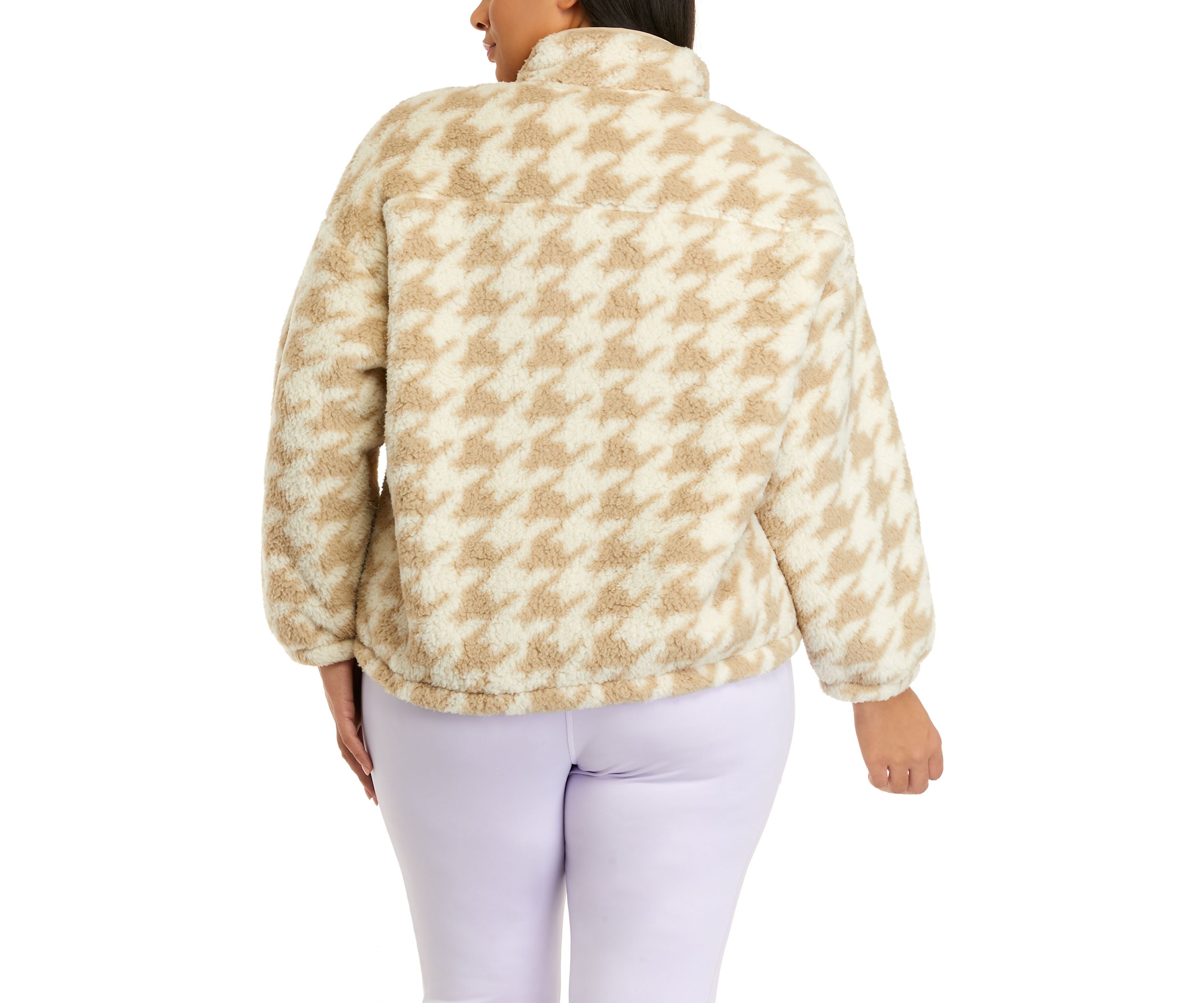 Plus Size Long Sleeve Full Zip Printed Jacket