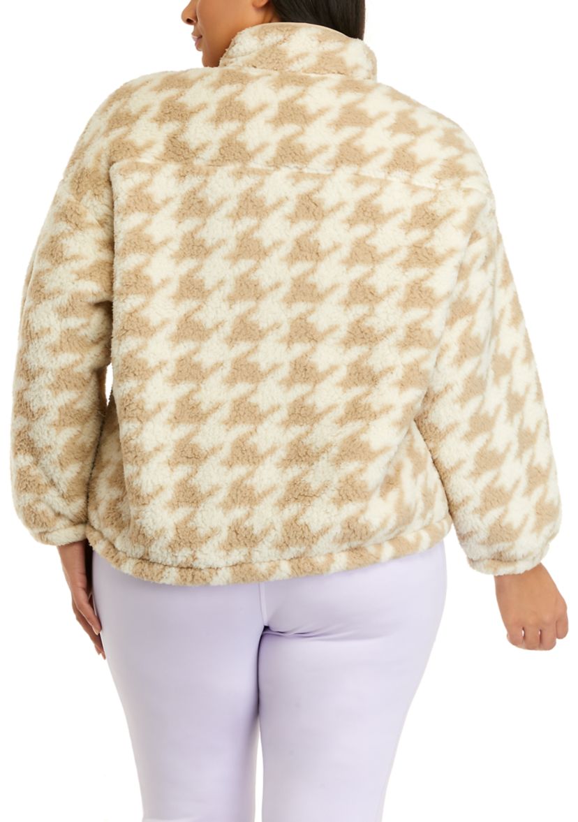 Plus Size Long Sleeve Full Zip Printed Jacket