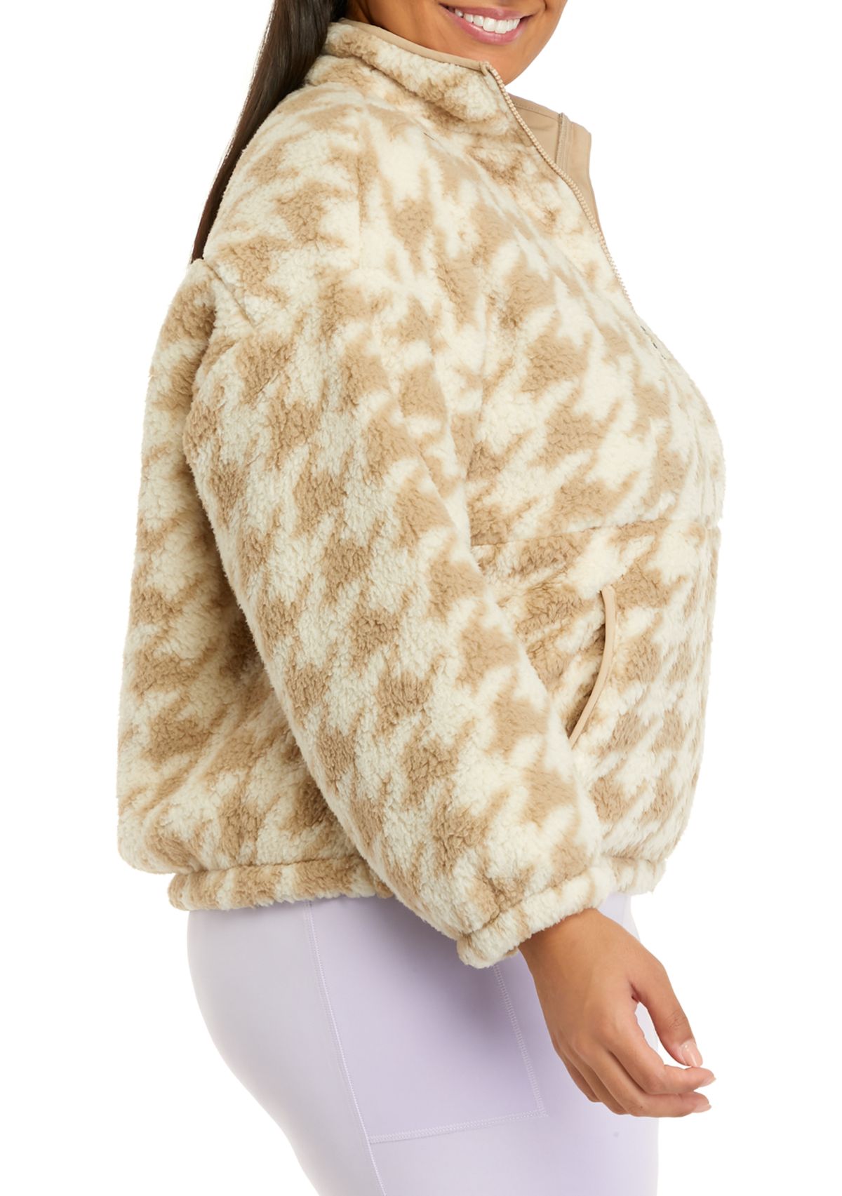 Plus Size Long Sleeve Full Zip Printed Jacket