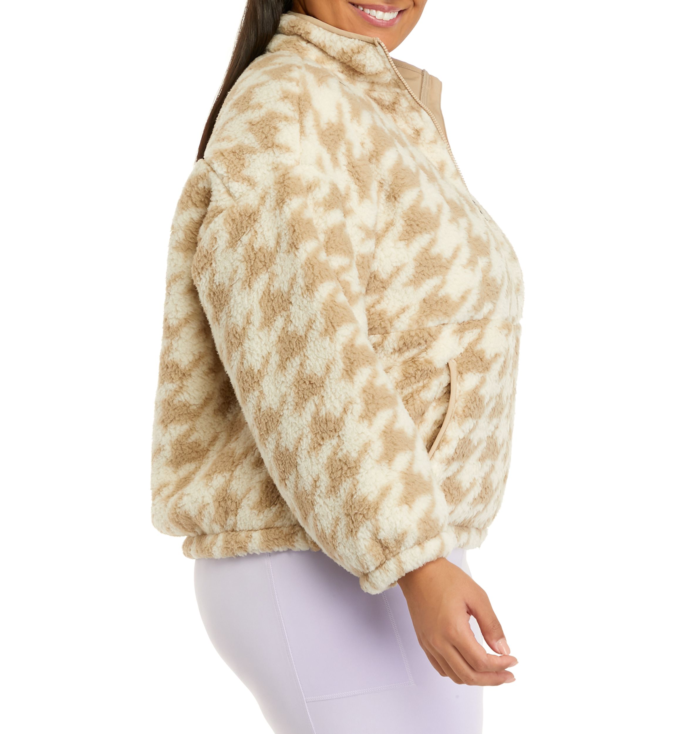 Plus Size Long Sleeve Full Zip Printed Jacket