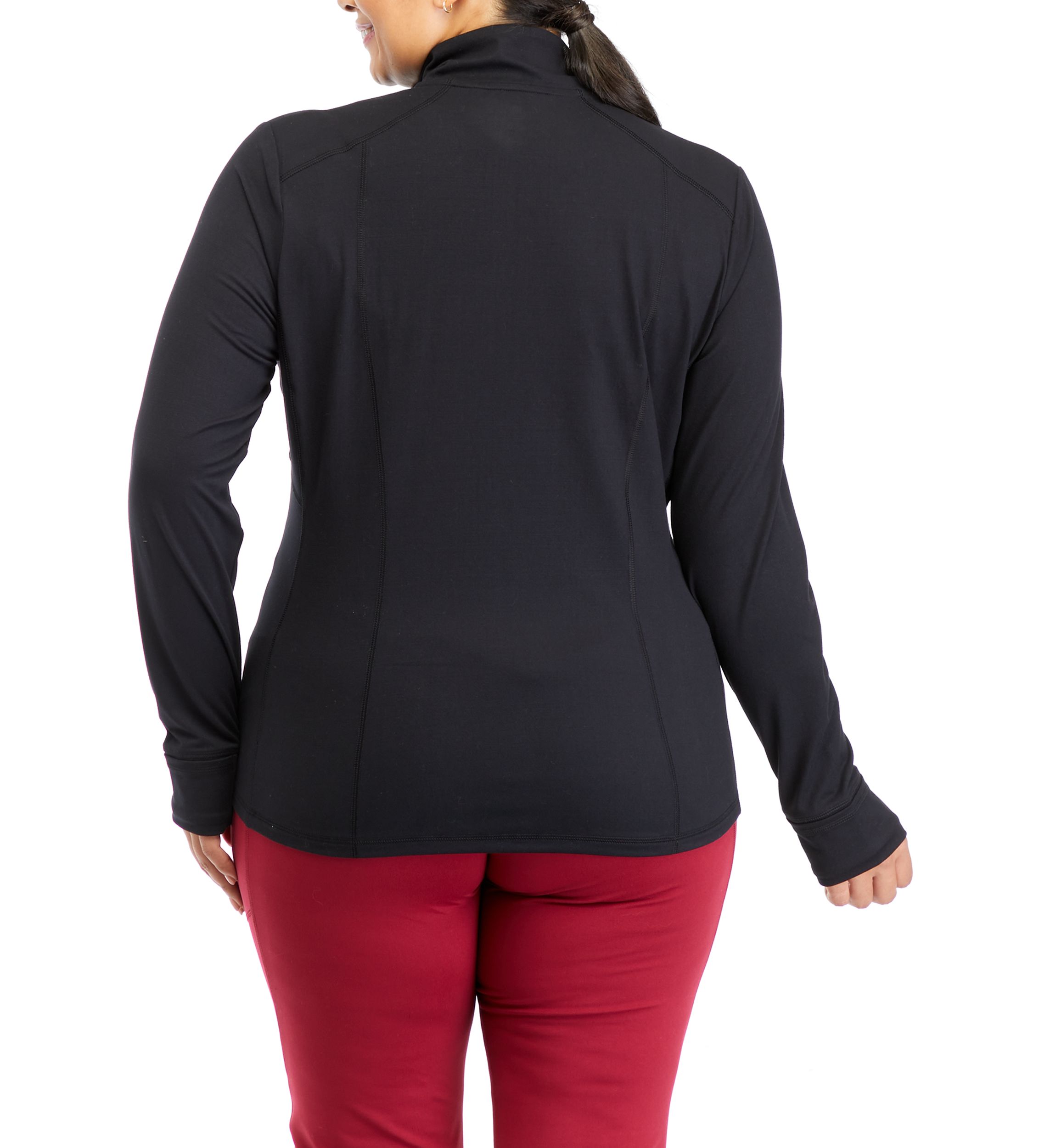 Plus Size Long Sleeve Full Zip Compression Jacket