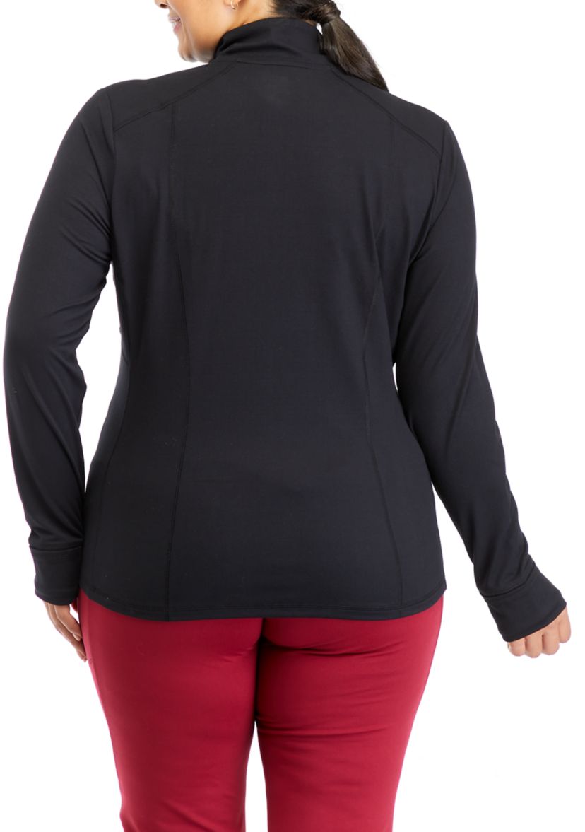 Plus Size Long Sleeve Full Zip Compression Jacket