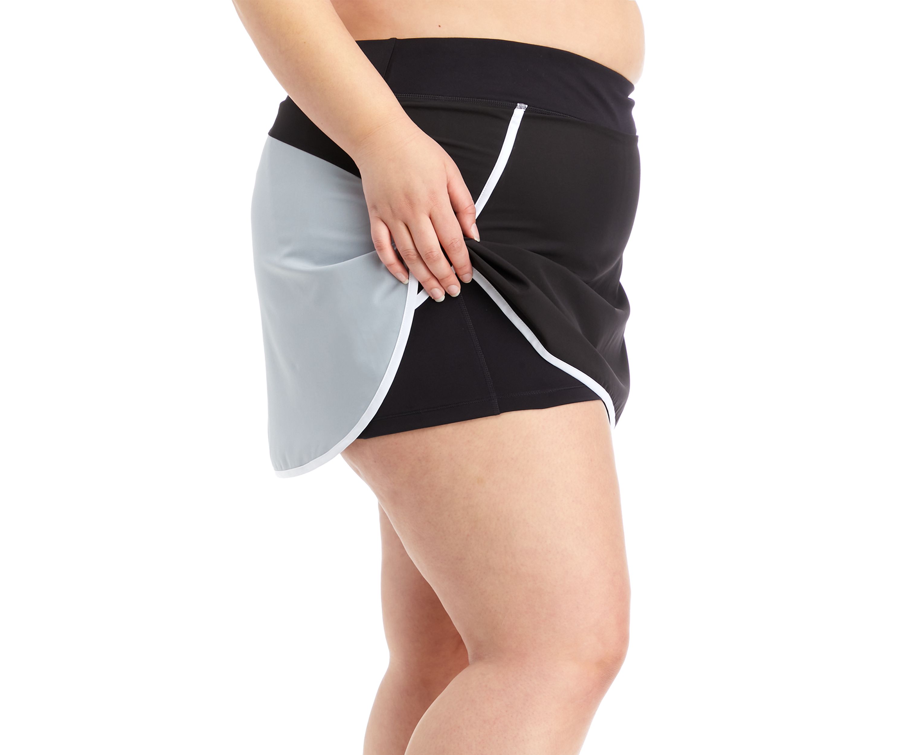 Plus Size Crossover Tulip Skort