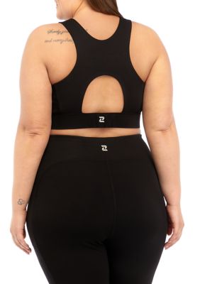 ZELOS Plus Size High Impact Racerback Sports Bra