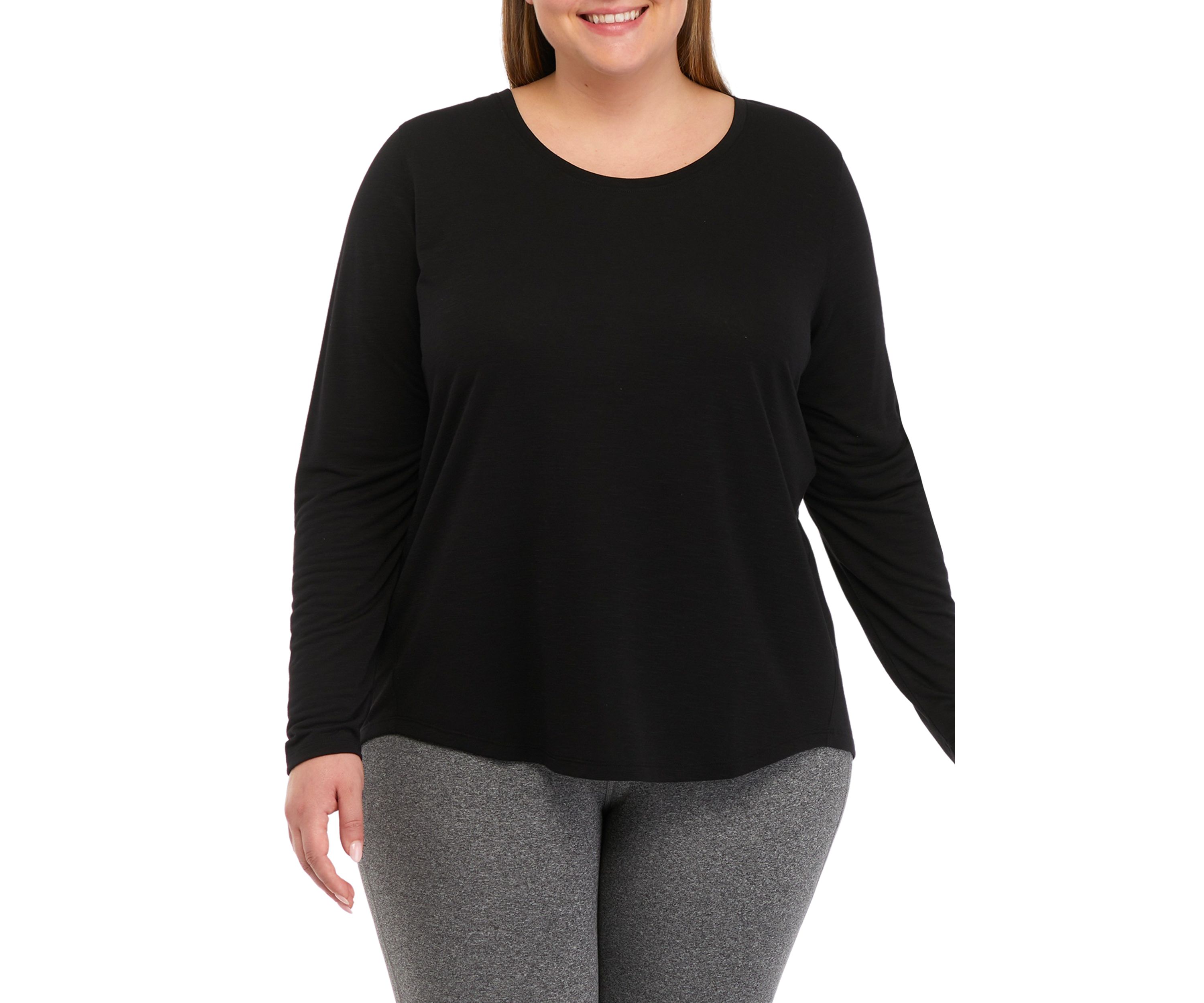 Plus Size Long Sleeve Scoop Neck T-Shirt