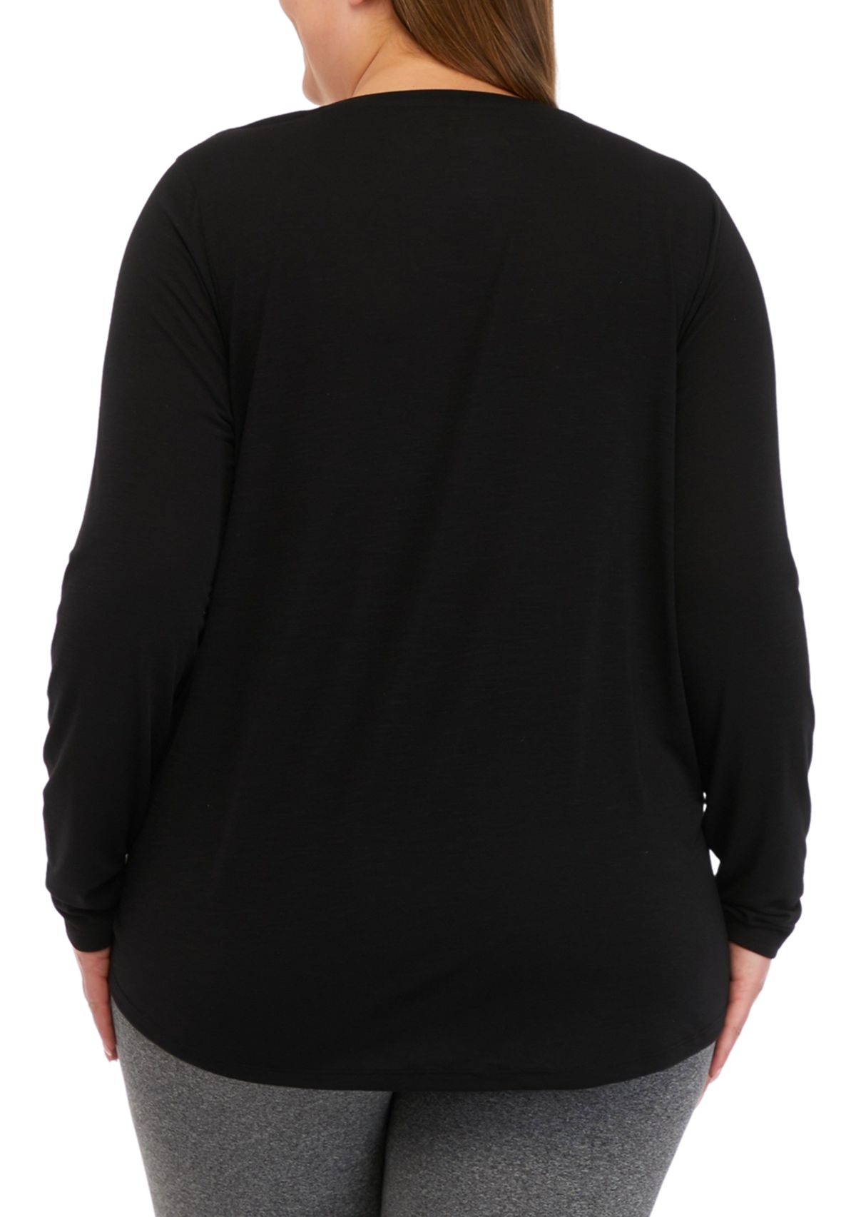 Plus Size Long Sleeve Scoop Neck T-Shirt