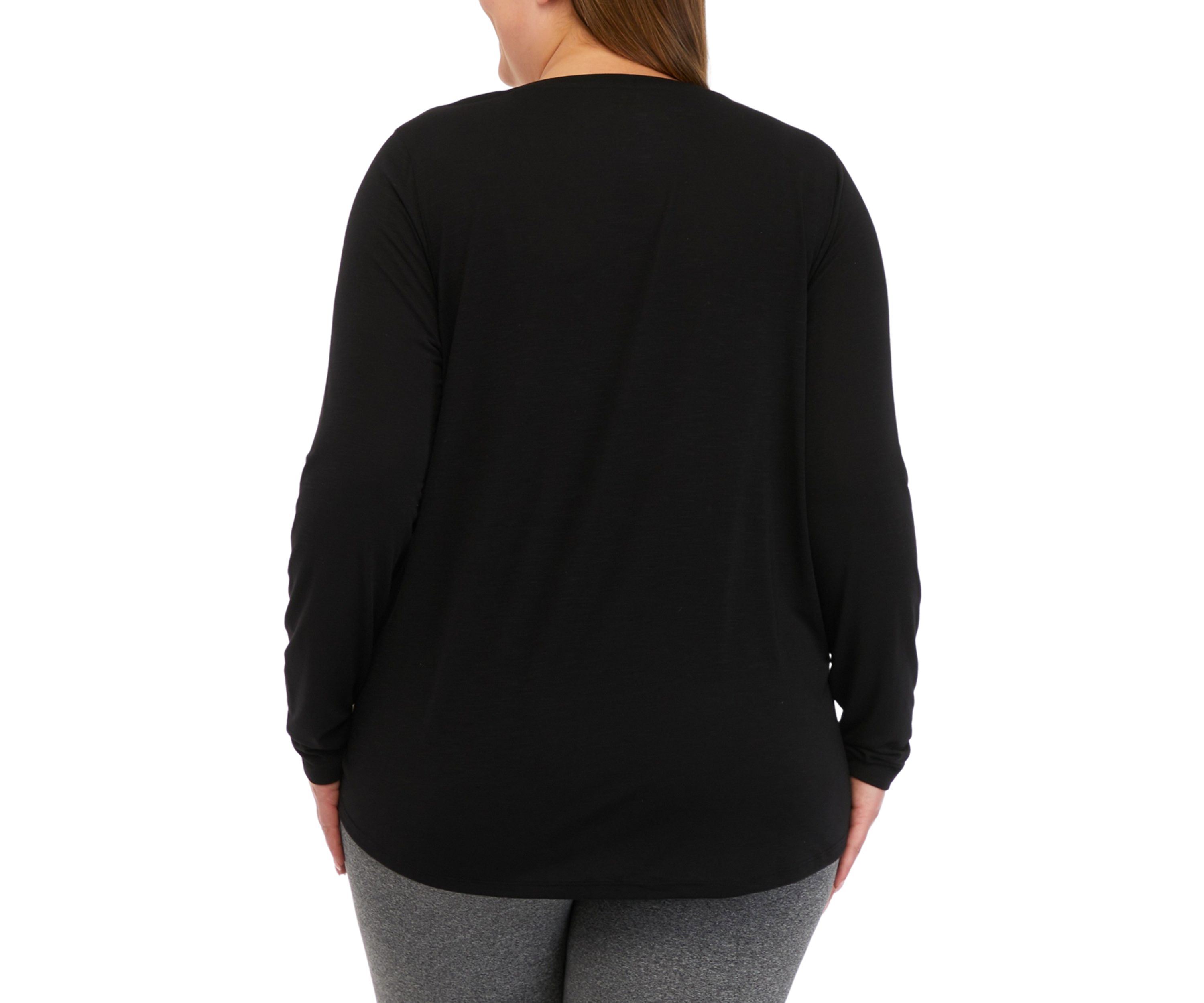 Plus Size Long Sleeve Scoop Neck T-Shirt