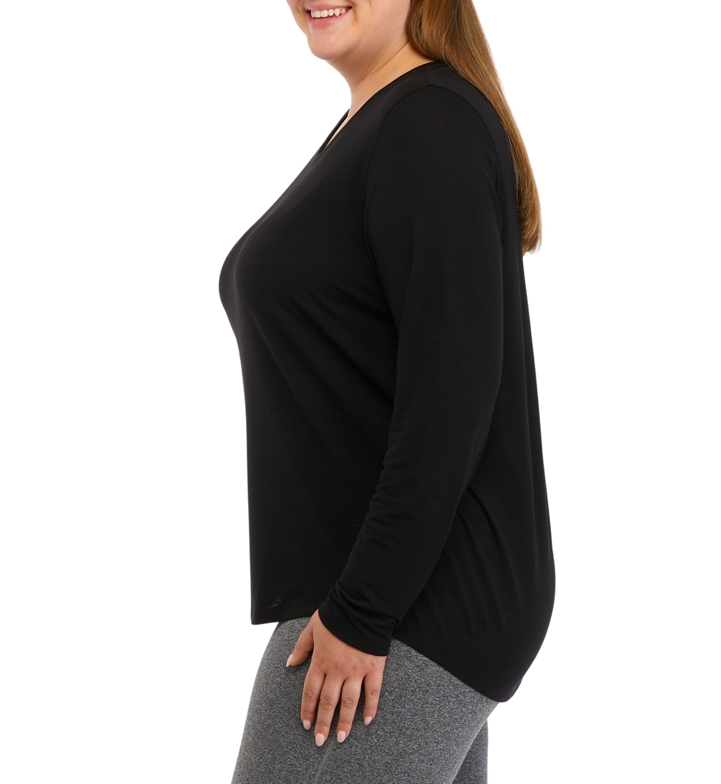 Plus Size Long Sleeve Scoop Neck T-Shirt