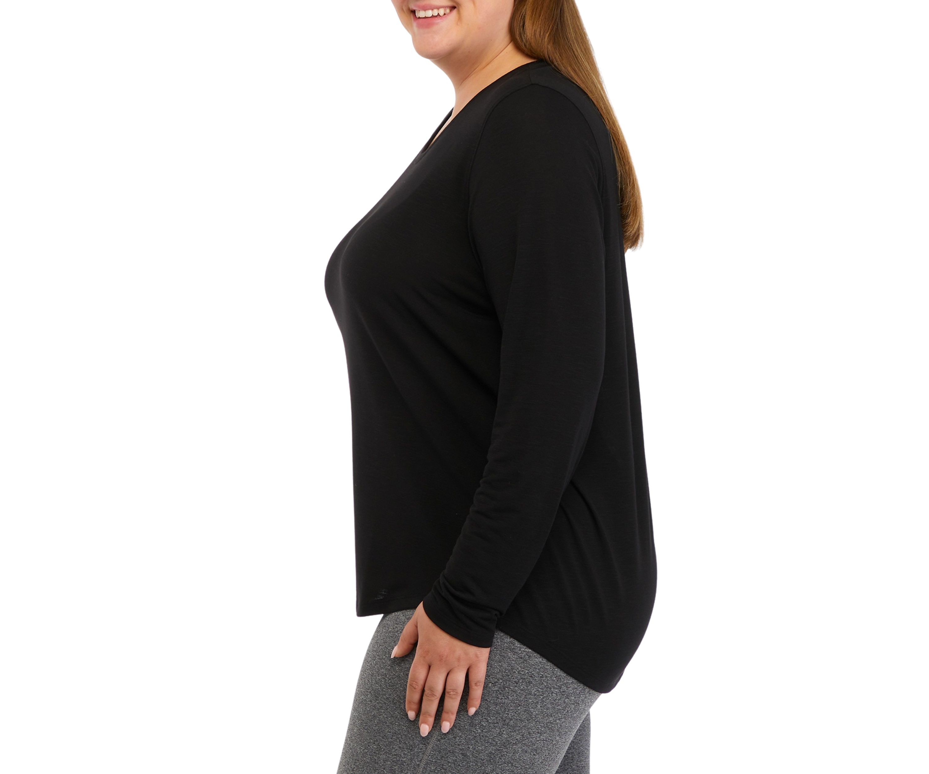 Plus Size Long Sleeve Scoop Neck T-Shirt
