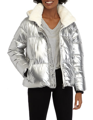 Monumentaal Raar terrorisme Calvin Klein Jeans Women's Puffer Jacket with Sherpa and Detachable Hood |  belk