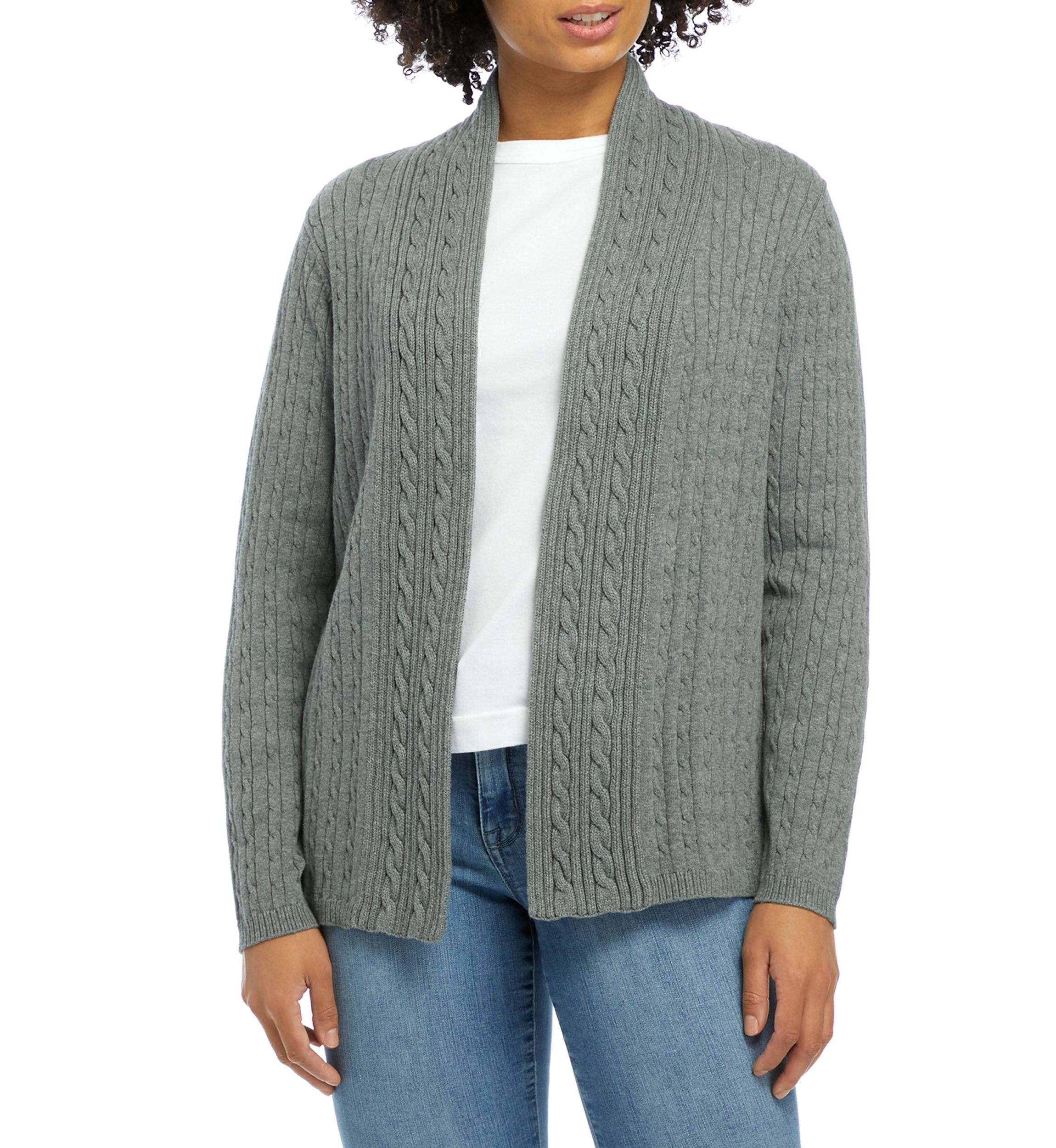 Petite Cable Knit Cardigan