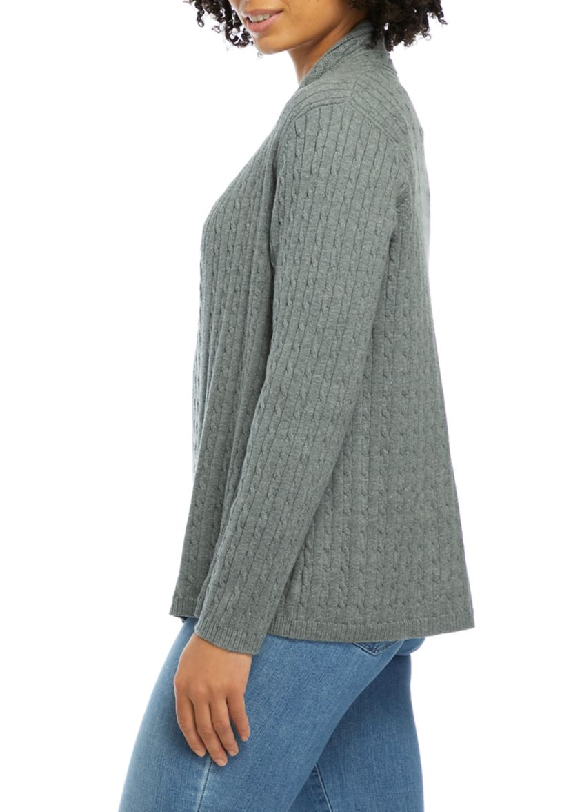 Petite Cable Knit Cardigan