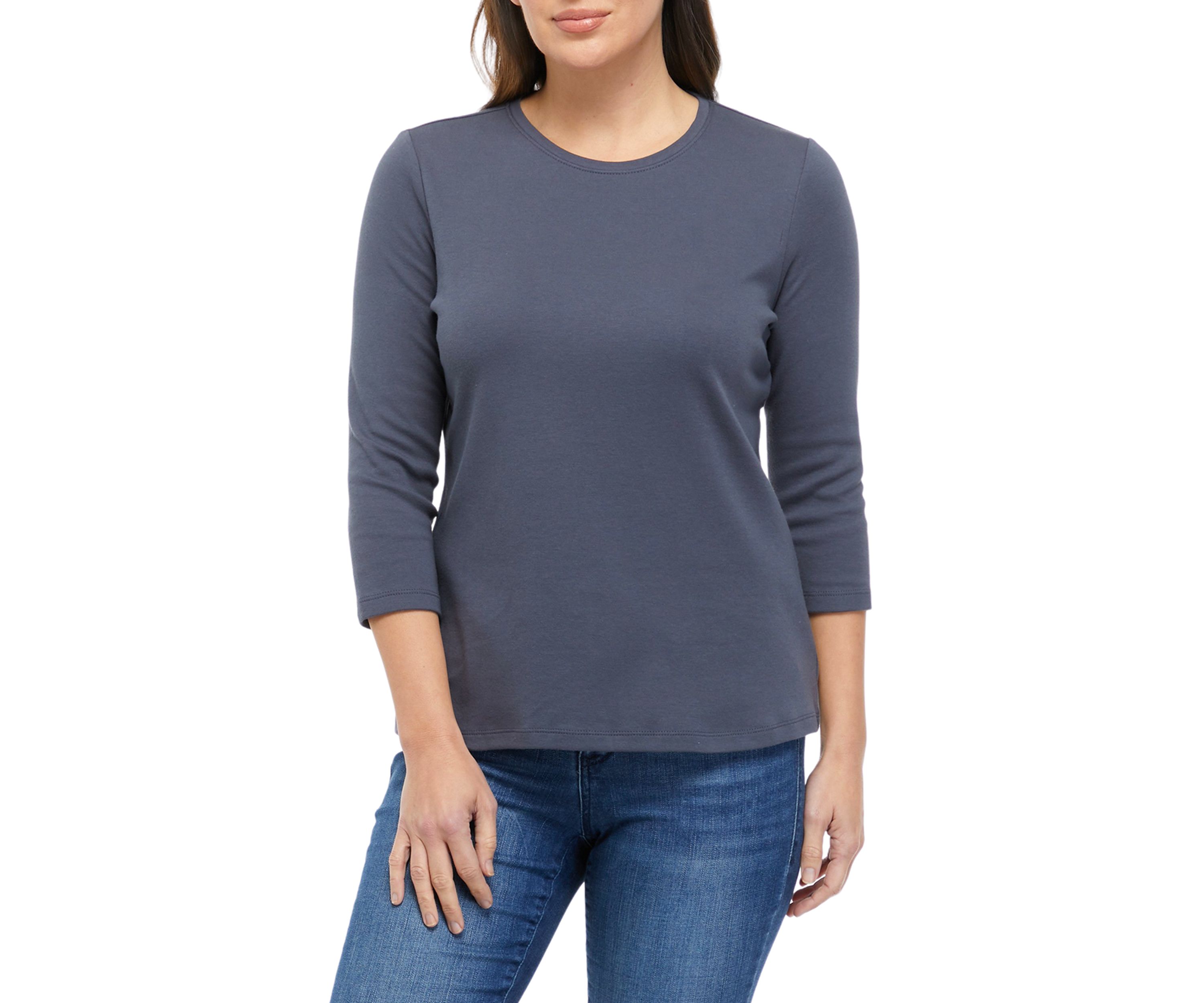  Petite 3/4 Sleeve Solid Top