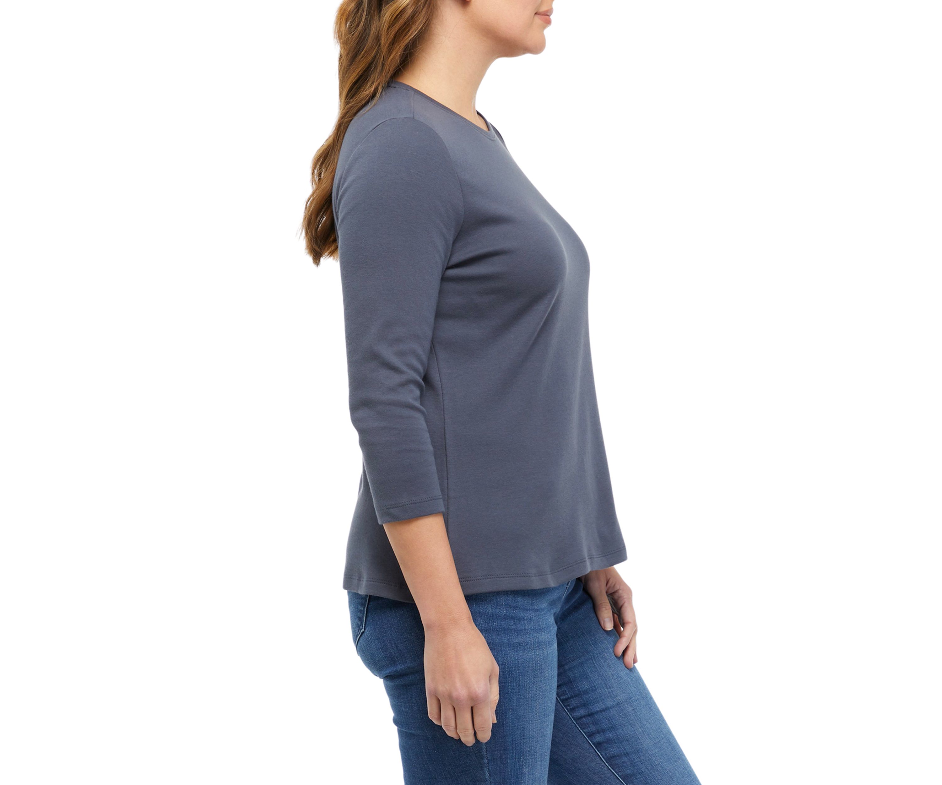  Petite 3/4 Sleeve Solid Top