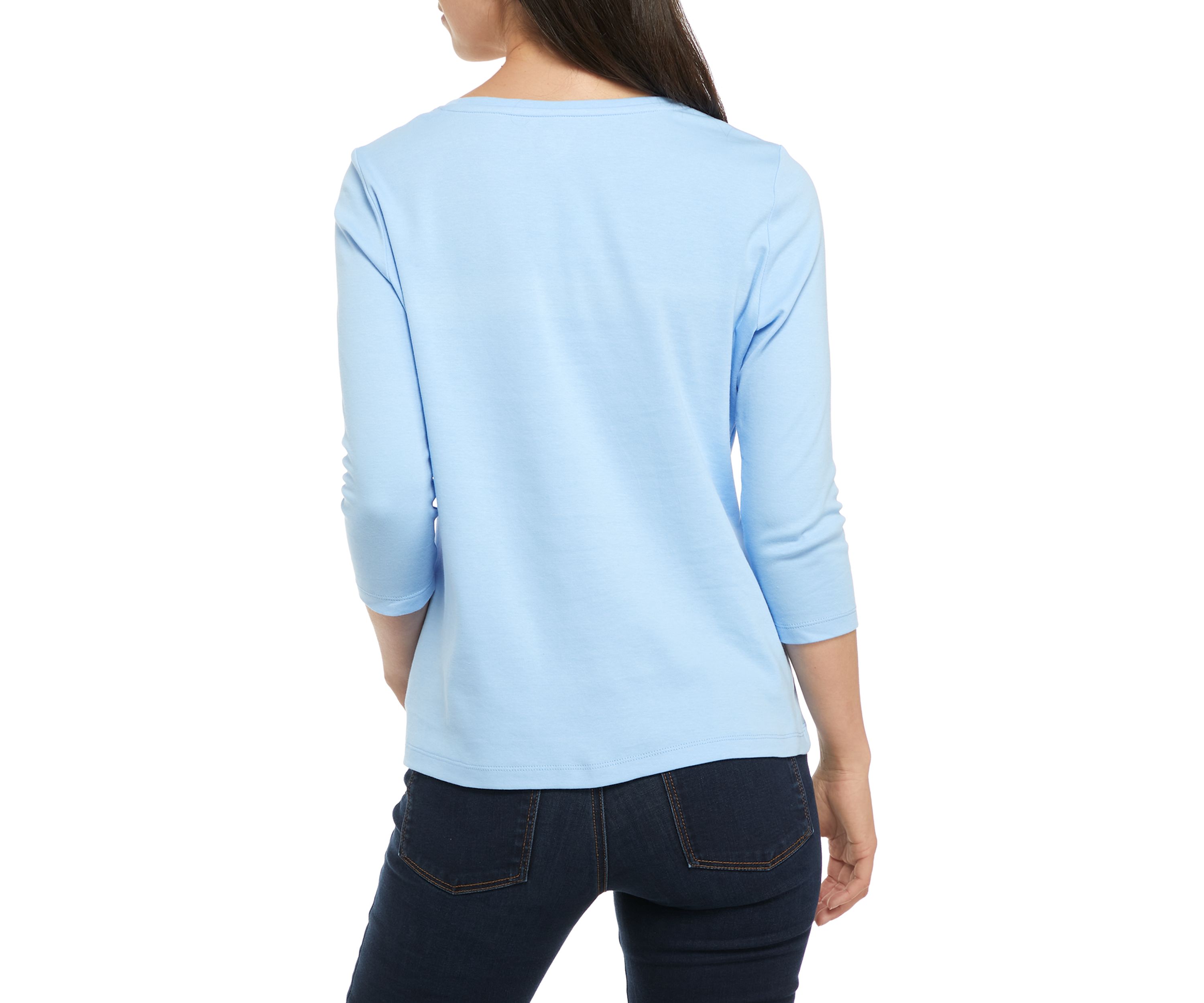 Petite 3/4 Sleeve Graphic T-Shirt 