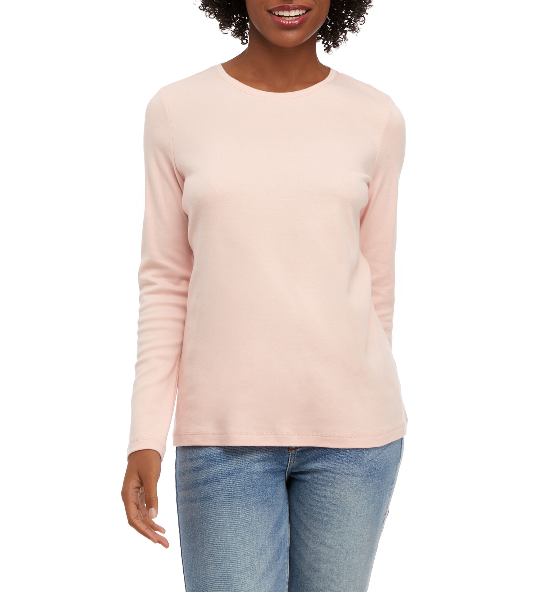 Petite Long Sleeve Crew Neck Top
