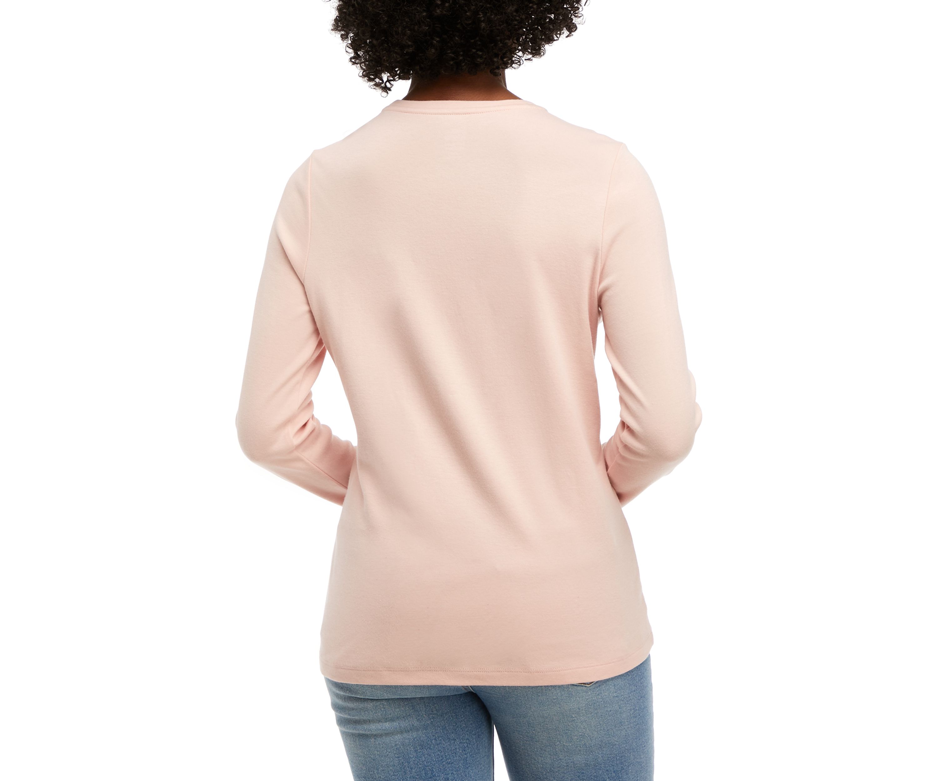 Petite Long Sleeve Crew Neck Top