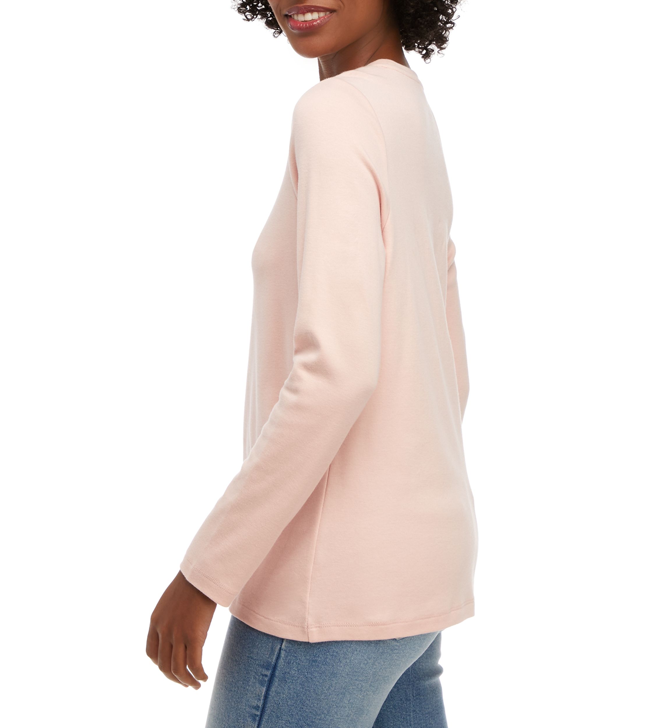 Petite Long Sleeve Crew Neck Top