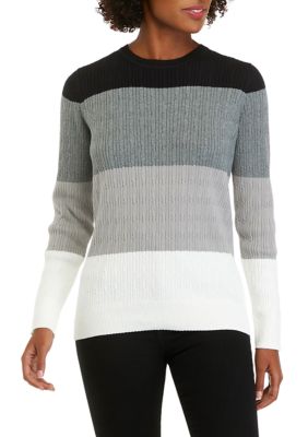 Kim Rogers® Petite Color Block Stripe Sweater | belk