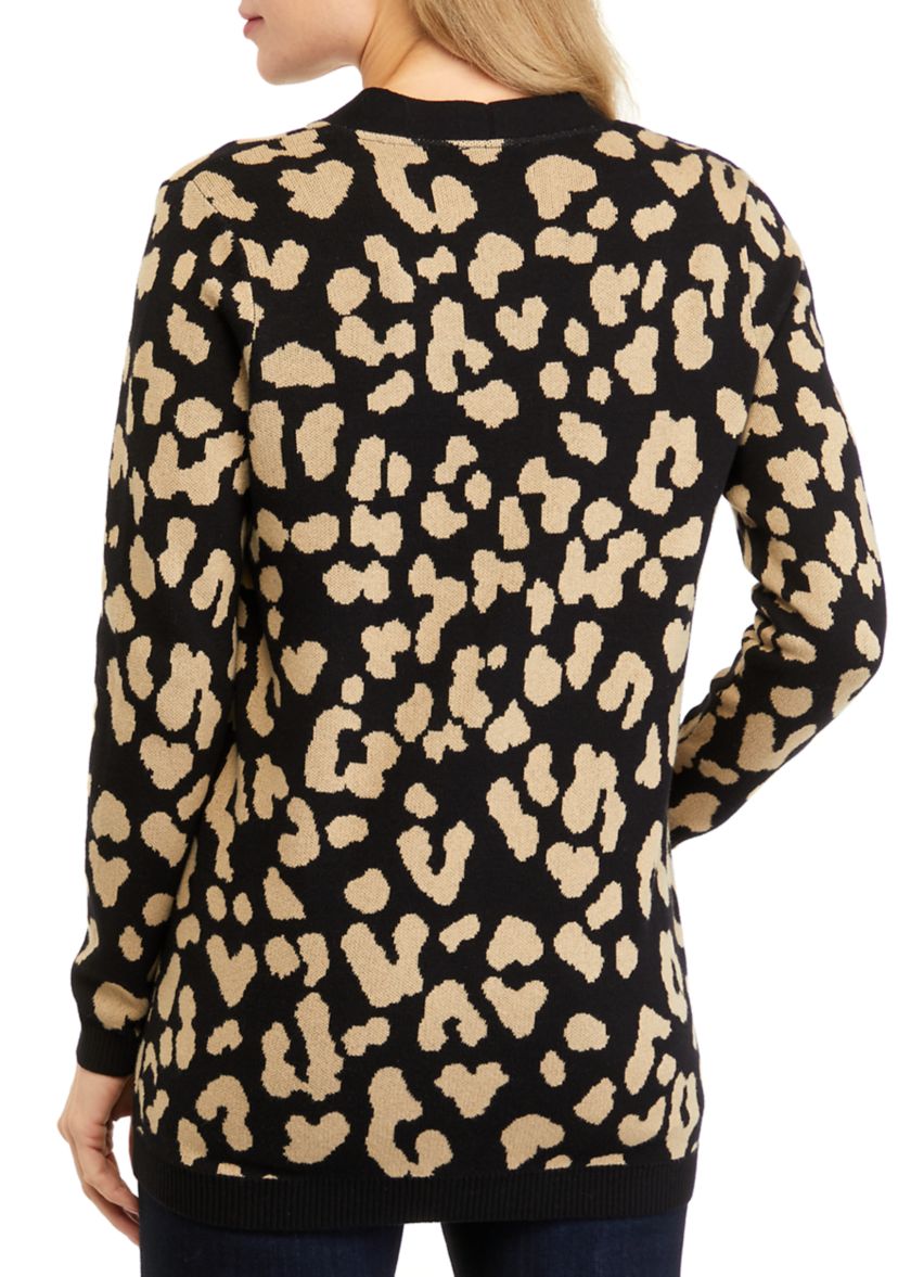 Petite Long Sleeve Jacquard Cardigan