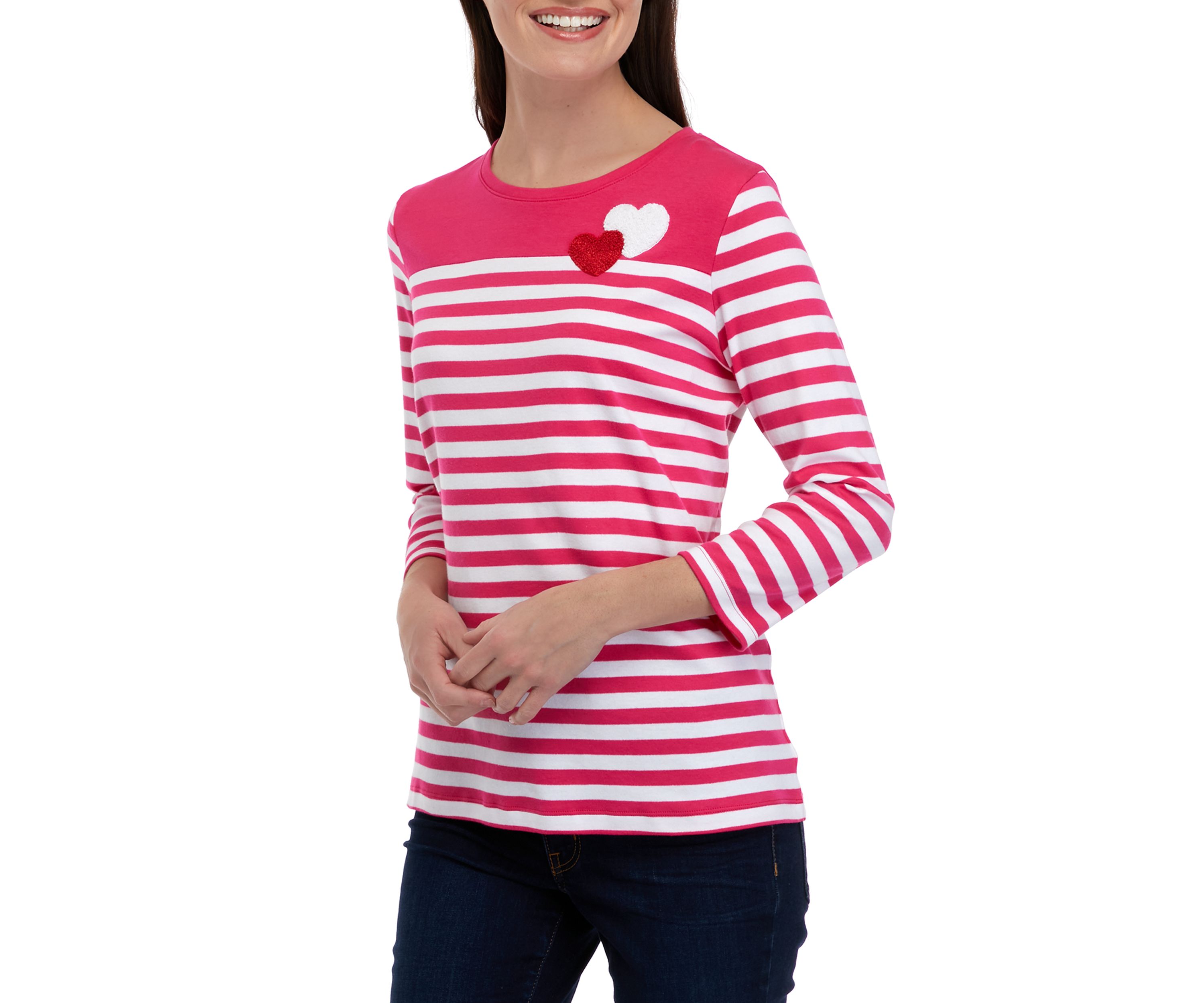 Petite Printed Top with Patch Detail
