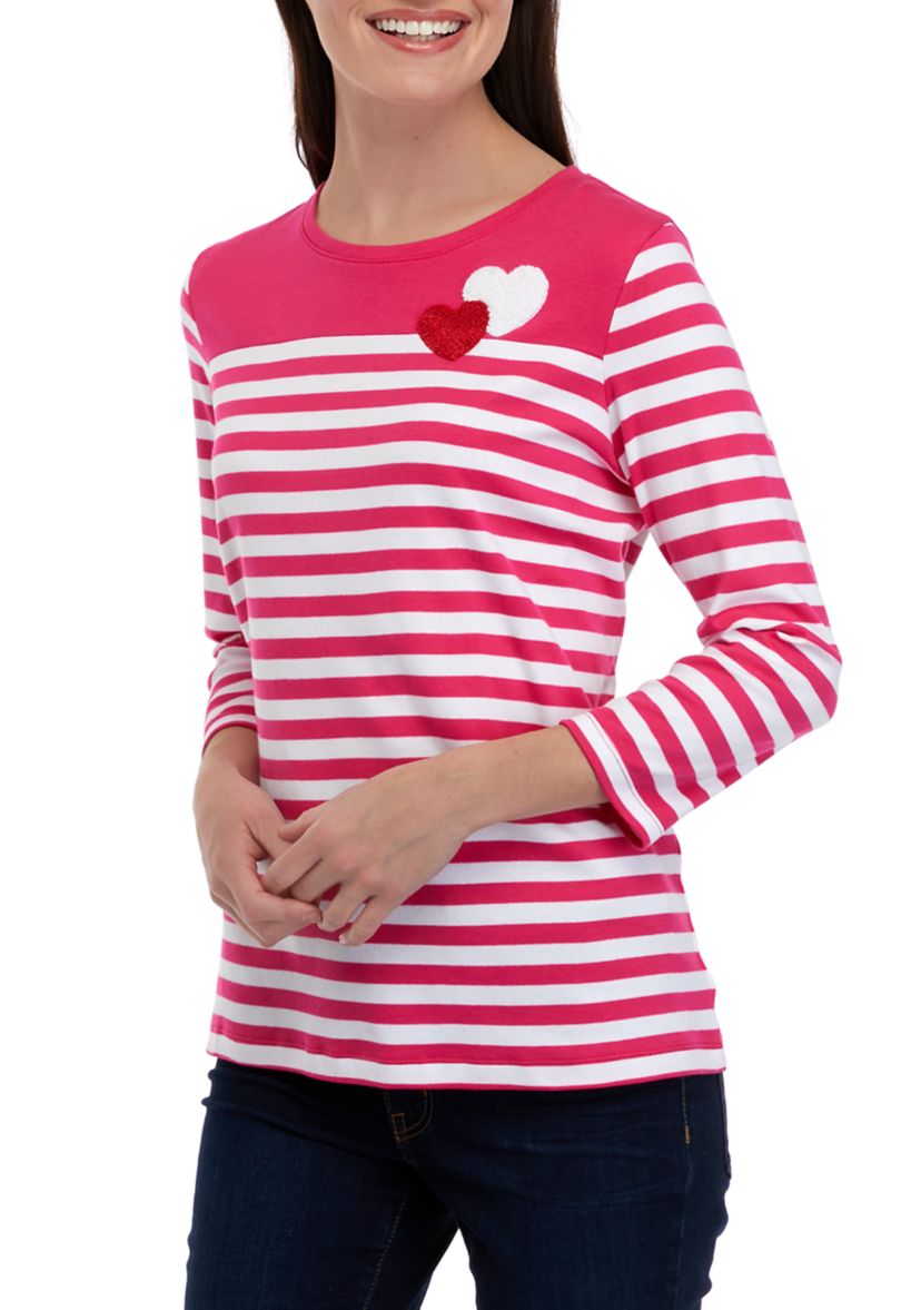 Petite Printed Top with Patch Detail