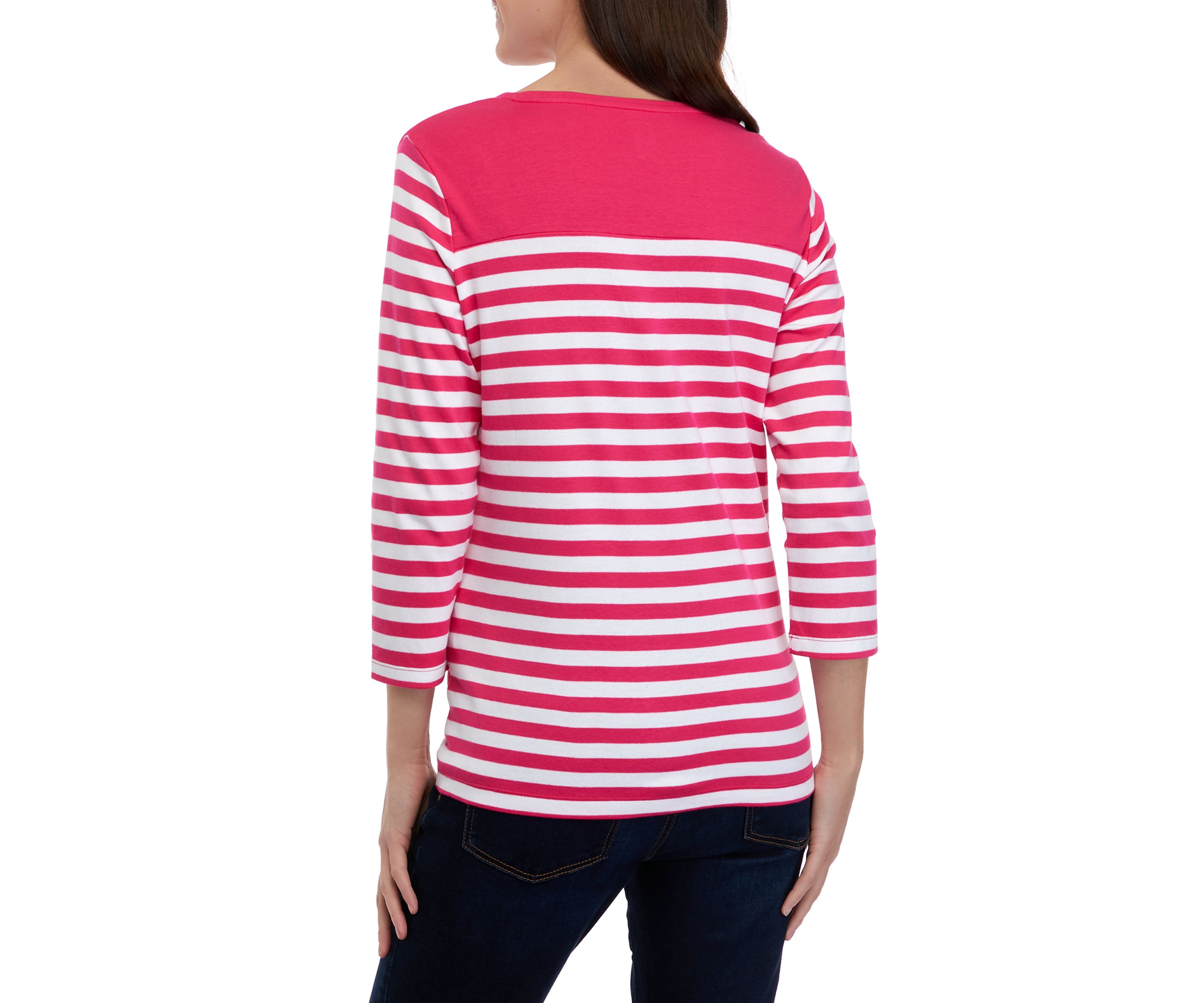 Petite Printed Top with Patch Detail