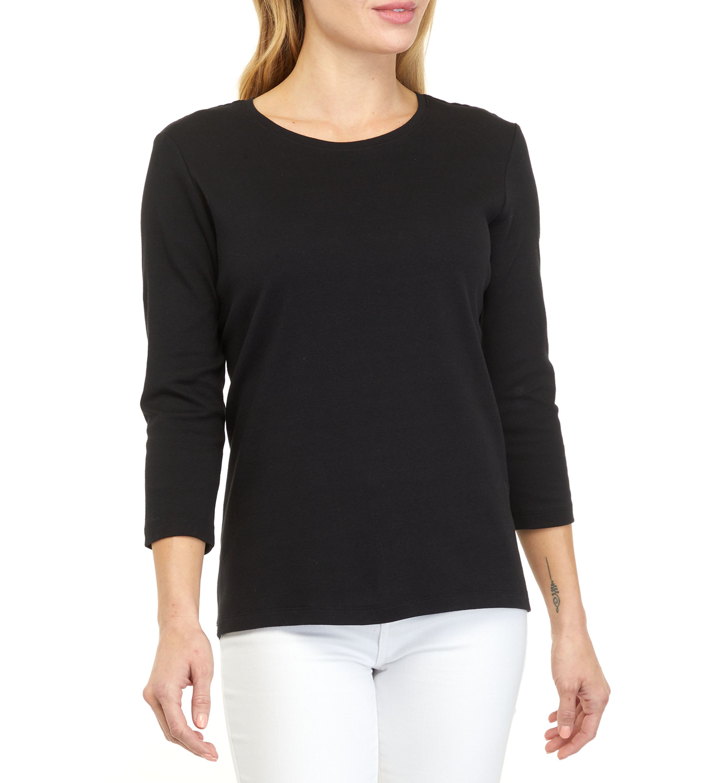 Petite 3/4 Sleeve Solid Top