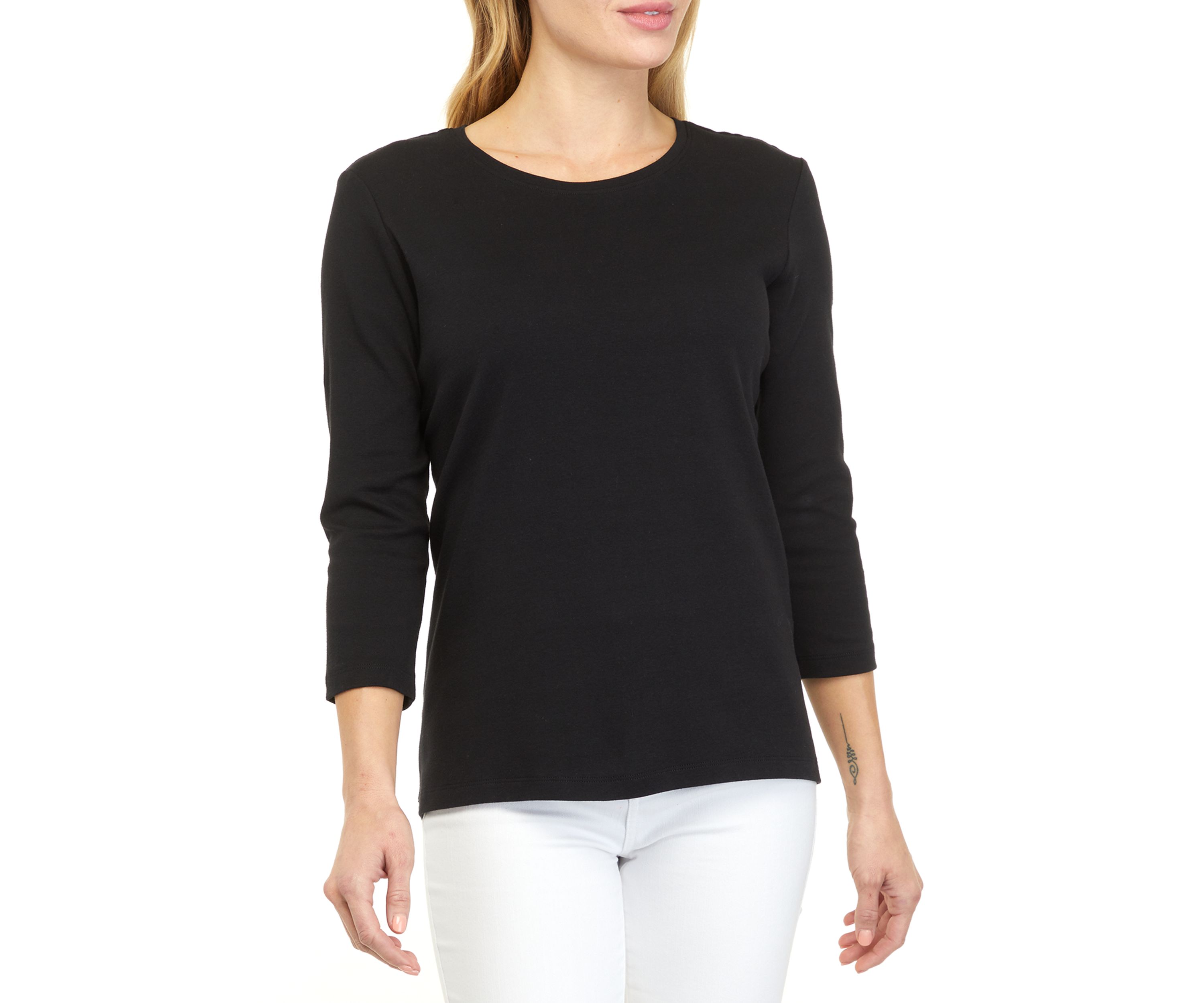 Petite 3/4 Sleeve Solid Top